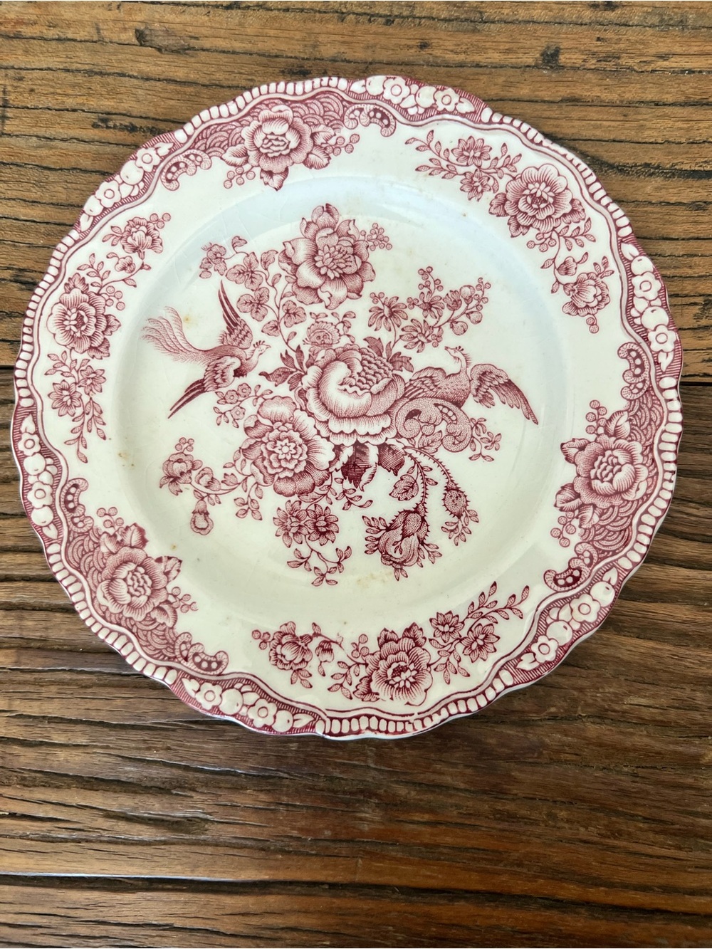 Vintage Crown Ducal Bristol Pink Bread Plate
